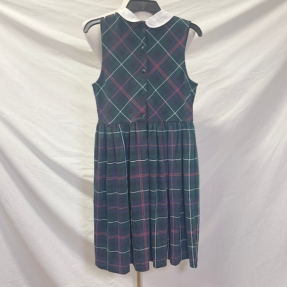 POLO RALPH LAUREN Green Plaid Ponte Dress Girl's Size XL 16 - Picture 4 of 5
